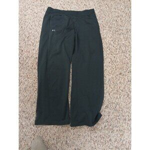 Under Armour Track Pants Mens Large Black Polyester Loose Fit Cold Gear